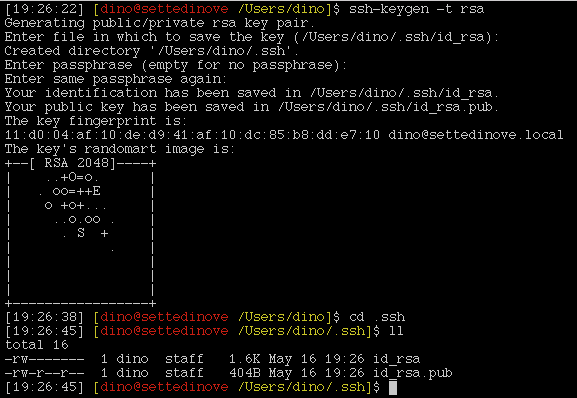 OSX Terminal ssh-keygen -t rsa